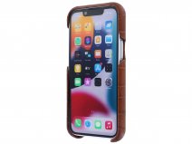 Graffi Shell Croco Cognac Leer - iPhone 13 Mini hoesje