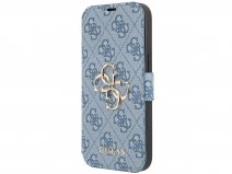 Guess Big 4G Monogram BookCase Blauw - iPhone 13 Mini hoesje