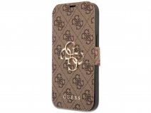 Guess Big 4G Monogram BookCase Bruin - iPhone 13 Mini hoesje