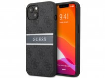 Guess Stripe 4G Monogram Case Grijs - iPhone 13 Mini hoesje