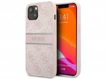 Guess Stripe 4G Monogram Case Roze - iPhone 13 Mini hoesje