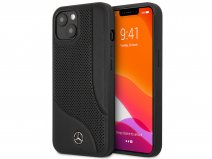 Mercedes-Benz Perforated Leather Case Zwart - iPhone 13 Mini hoesje