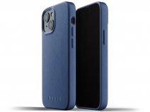 Mujjo Full Leather Case Monaco Blue - iPhone 13 Mini Hoesje Leer