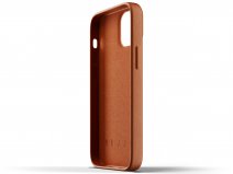 Mujjo Full Leather Wallet Case Tan - iPhone 13 Mini Hoesje Leer
