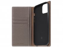 SLG Design D8 Folio Leer Etoff Cream - iPhone 13 Mini hoesje