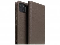 SLG Design D8 Folio Leer Etoff Cream - iPhone 13 Mini hoesje