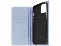 SLG Design D8 Folio Leer Powder Blue - iPhone 13 Mini hoesje