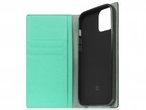 SLG Design D8 Folio Leer Teal - iPhone 13 Mini hoesje