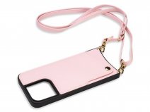 CaseMania Crossbody Card Case met Koord - iPhone 13 Pro Hoesje Roze
