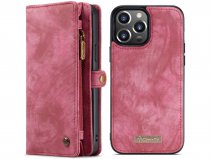CaseMe 2in1 Wallet Case met Ritsvak Rood - iPhone 13 Pro Hoesje