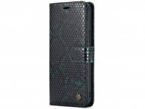 CaseMania Snake 2in1 Magnetic Bookcase Groen - iPhone 13 Pro Hoesje