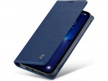 CaseMania Vintage Slim Bookcase Donkerblauw - iPhone 13 Pro hoesje