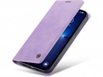 CaseMania Vintage Slim Bookcase Lila Paars - iPhone 13 Pro hoesje