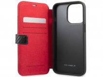 Ferrari Carbon Stripe Bookcase Zwart - iPhone 13 Pro Hoesje