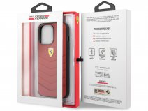 Ferrari Quilted Leather Case Rood - iPhone 13 Pro Hoesje