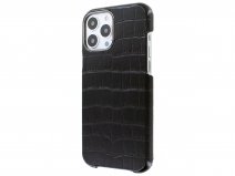 Graffi Shell Croco Zwart Leer - iPhone 13 Pro hoesje