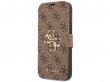 Guess Big 4G Monogram BookCase Bruin - iPhone 13 Pro hoesje