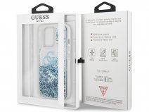 Guess Big 4G Liquid Glitter Case Blauw - iPhone 13 Pro hoesje