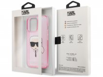 Karl Lagerfeld Ikonik Glitter Case Roze - iPhone 13 Pro hoesje