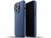 Mujjo Full Leather Case Monaco Blue - iPhone 13 Pro Hoesje Leer