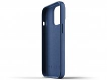 Mujjo Full Leather Wallet Case Monaco Blue - iPhone 13 Pro Hoesje Leer