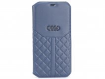 Audi Q8 Series Bookcase Blauw Leer - iPhone 13 Pro Max hoesje