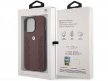 BMW Signature Leather Seat Case Rood - iPhone 13 Pro Max hoesje