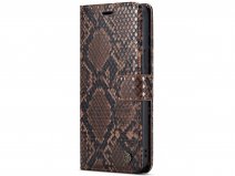 CaseMania Snake 2in1 Magnetic Bookcase Bruin - iPhone 13 Pro Max Hoesje