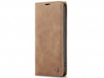 CaseMania Vintage Slim Bookcase Tan - iPhone 13 Pro Max hoesje