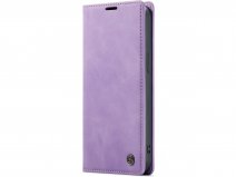 CaseMania Vintage Slim Bookcase Lila Paars - iPhone 13 Pro Max hoesje