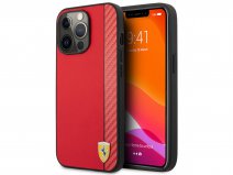 Ferrari Carbon Stripe Case Rood - iPhone 13 Pro Max Hoesje