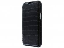 Graffi Oyster Croco Zwart Leer - iPhone 13 Pro Max hoesje