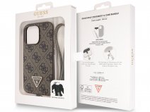 Guess 4G Monogram Necklace Case Bruin - iPhone 13 Pro Max hoesje