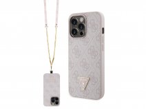 Guess 4G Monogram Necklace Case Roze - iPhone 13 Pro Max hoesje