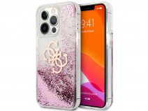 Guess Big 4G Liquid Glitter Case Roze - iPhone 13 Pro Max hoesje