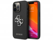 Guess Big 4G Case Saffiano Zwart - iPhone 13 Pro Max hoesje