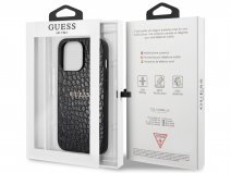 Guess Black Croco Case Zwart - iPhone 13 Pro Max hoesje
