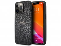 Guess Black Croco Case Zwart - iPhone 13 Pro Max hoesje