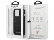 Guess Black Marble Case Zwart - iPhone 13 Pro Max hoesje