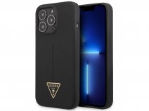 Guess Silicone Triangle Case Zwart - iPhone 13 Pro Max hoesje