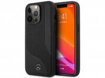 Mercedes-Benz Perforated Leather Case Zwart - iPhone 13 Pro Max hoesje