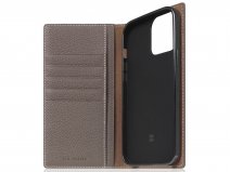 SLG Design D8 Folio Leer Etoff Cream - iPhone 13 Pro Max hoesje