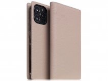 SLG Design D8 Folio Leer Light Cream - iPhone 13 Pro Max hoesje