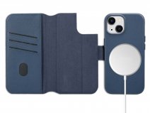 Accezz Leather 2in1 Bookcase MagSafe Donkerblauw - iPhone 14 Hoesje Leer