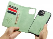 CaseMania 2in1 Magnetic Bookcase Lichtgroen - iPhone 14 Hoesje