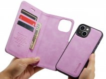 CaseMania 2in1 Magnetic Bookcase Lila Paars - iPhone 14 Hoesje