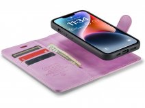 CaseMania 2in1 Magnetic Bookcase Lila Paars - iPhone 14 Hoesje