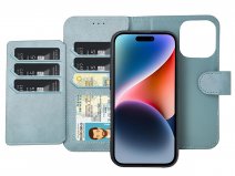 CaseMania 2in1 Magnetic XL Bookcase Aqua - iPhone 14 Hoesje