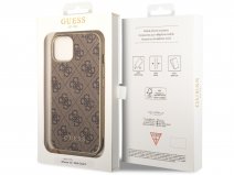 Guess 4G Monogram Charm Case Bruin - iPhone 14 hoesje