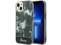 Guess Floral Jungle TPU Case Groen - iPhone 14 hoesje